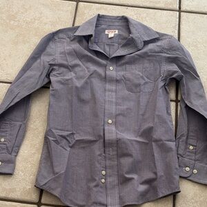 Cat & Jack Navy and White Micro-Check Dress Shirt